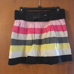 Cute and colorful striped skirt with belt